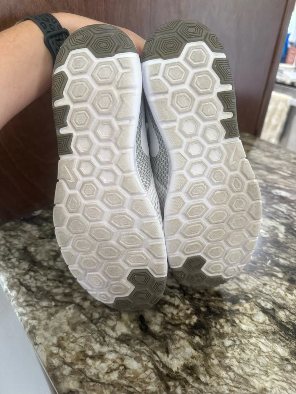 Nike Women's White and Light Gray Athletic Running Sneakers